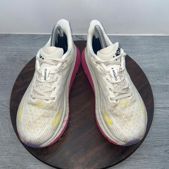Hoka One One Mens Clifton 9 1127896 EBDB Cream Running Shoes Sneakers Size 7 D main image 8